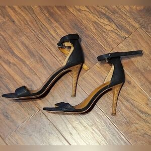 Black Ankle-Strap Stiletto Sandals - Women